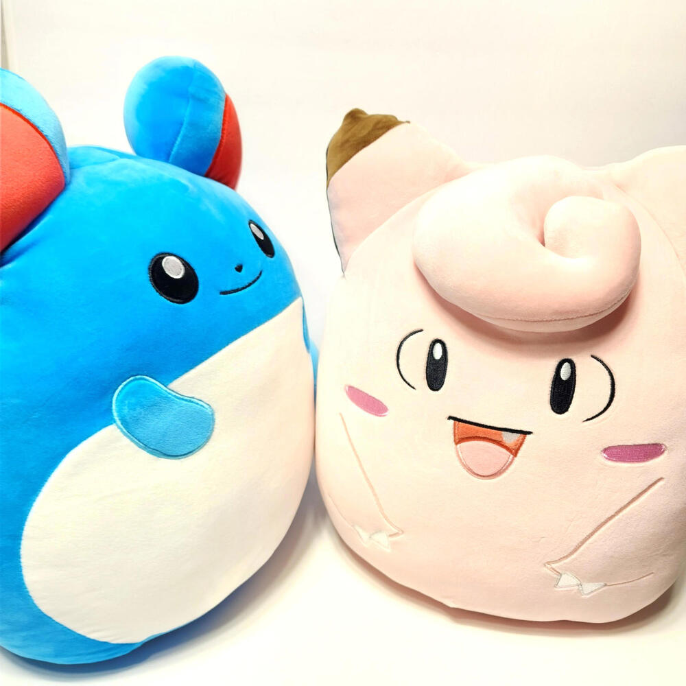 Pokémon Squishmallows 14" Marill & Clefairy 2-Plush Lot Ultrasoft NWT